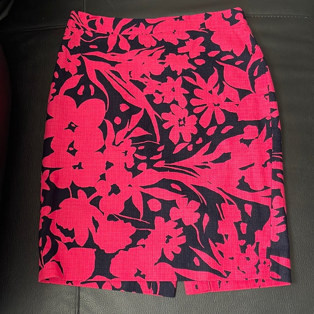 J Crew Factory Pencil Skirt Pink Blue Womens               Size:00